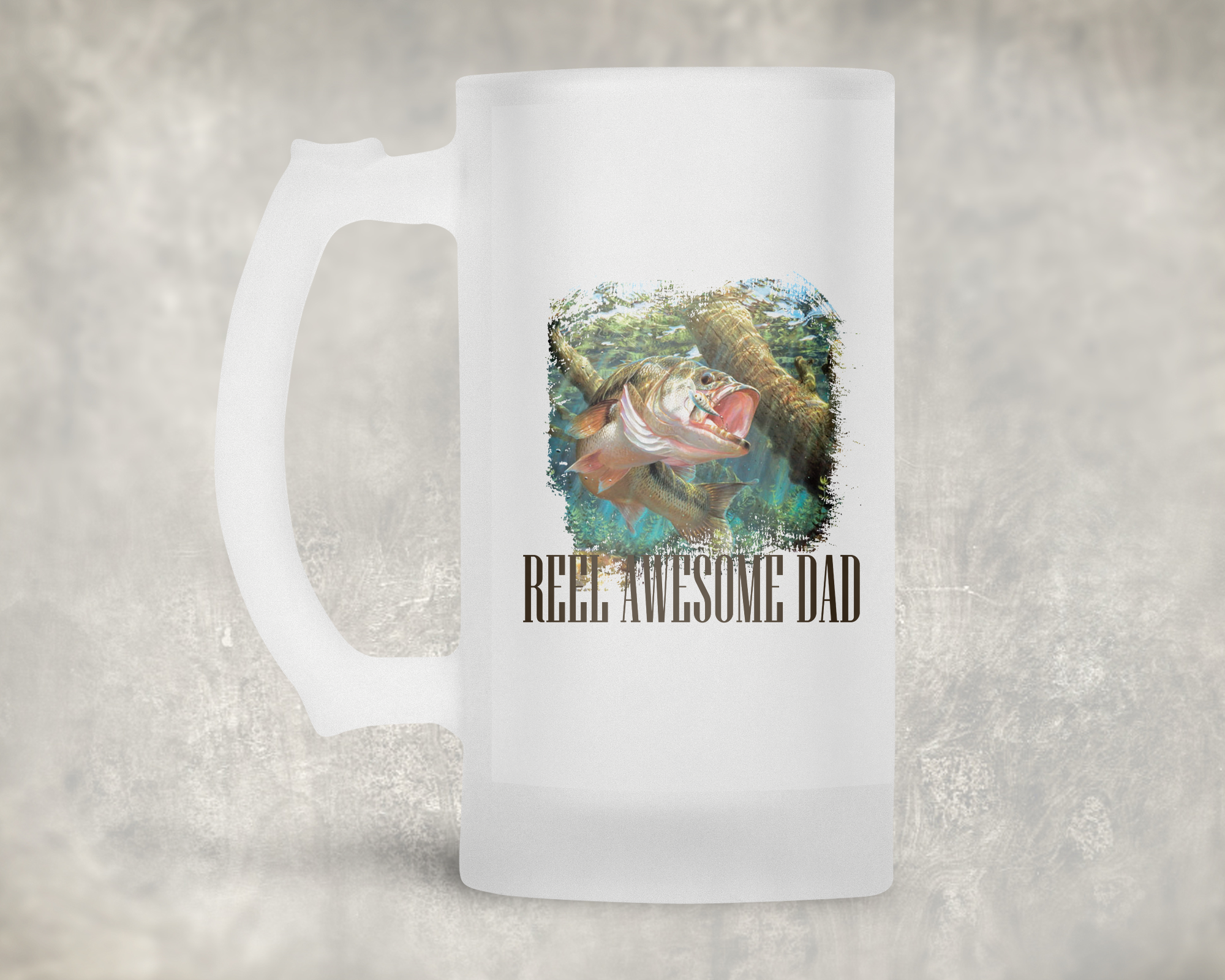 Reel Awesome Dad Beer Mug Mockup