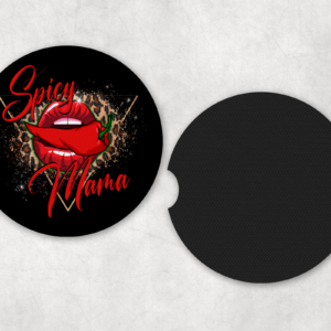 Spicy Mom Car Coasters Mockup
