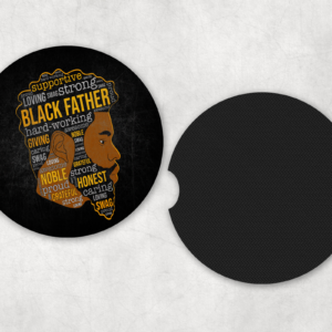 Strong Black Father Car Coasters Mockup