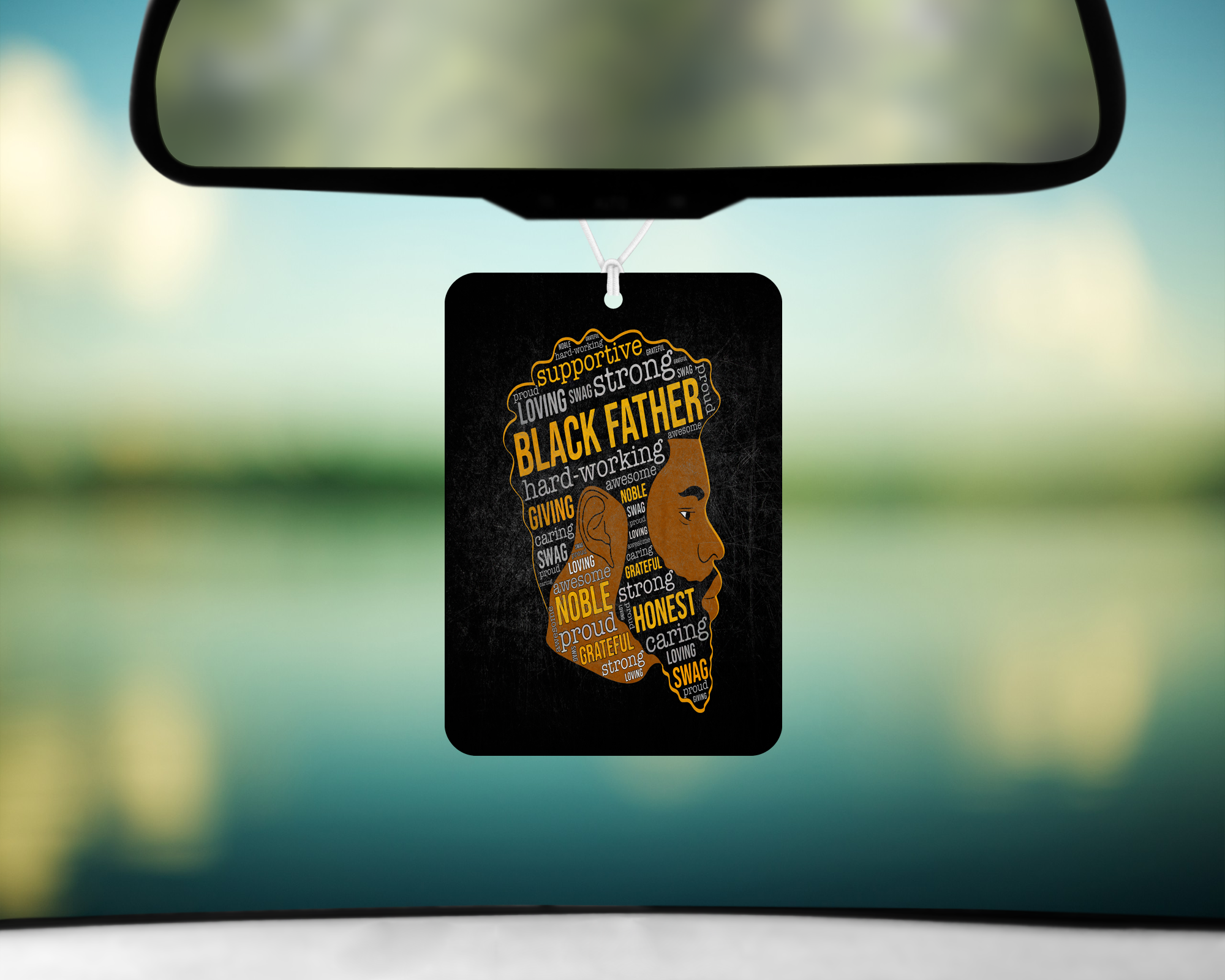 Strong Black Father Air Freshener Mockup