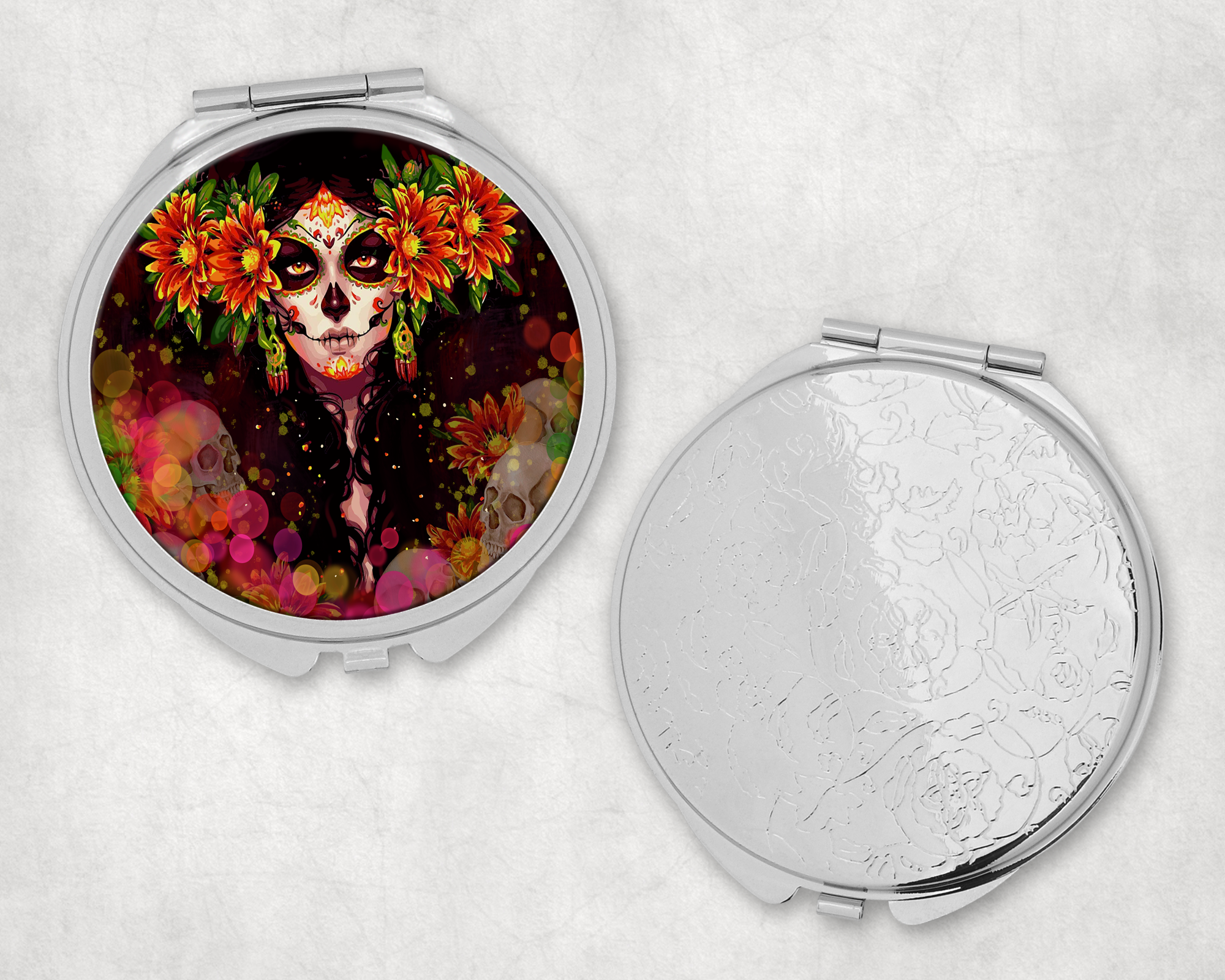 Floral Senorita Mirror Compact Mockup