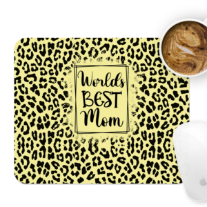 World's Best Mom Leopard Print Mousepad Mockup