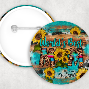 World's Best Mom Button Mockup