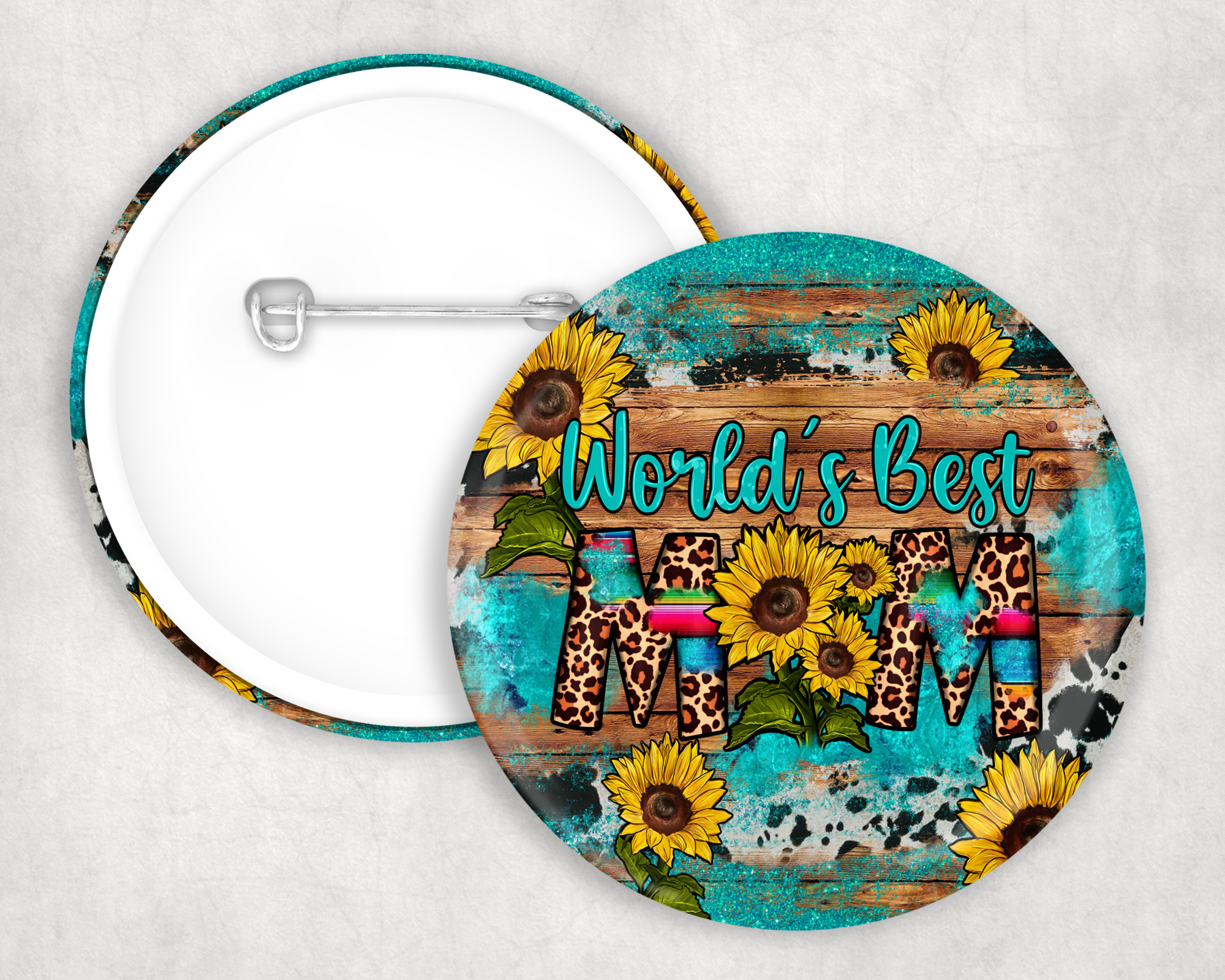 World's Best Mom Button Mockup