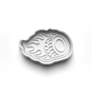 Flaming Tire Cookie Cutter & Stamp Mockup