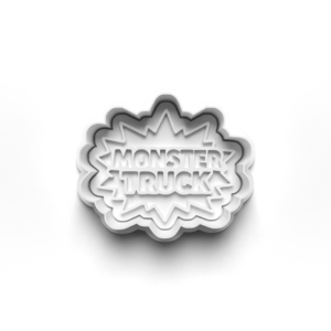 Monster Truck Text Cookie Cutter & Stamp Mockup