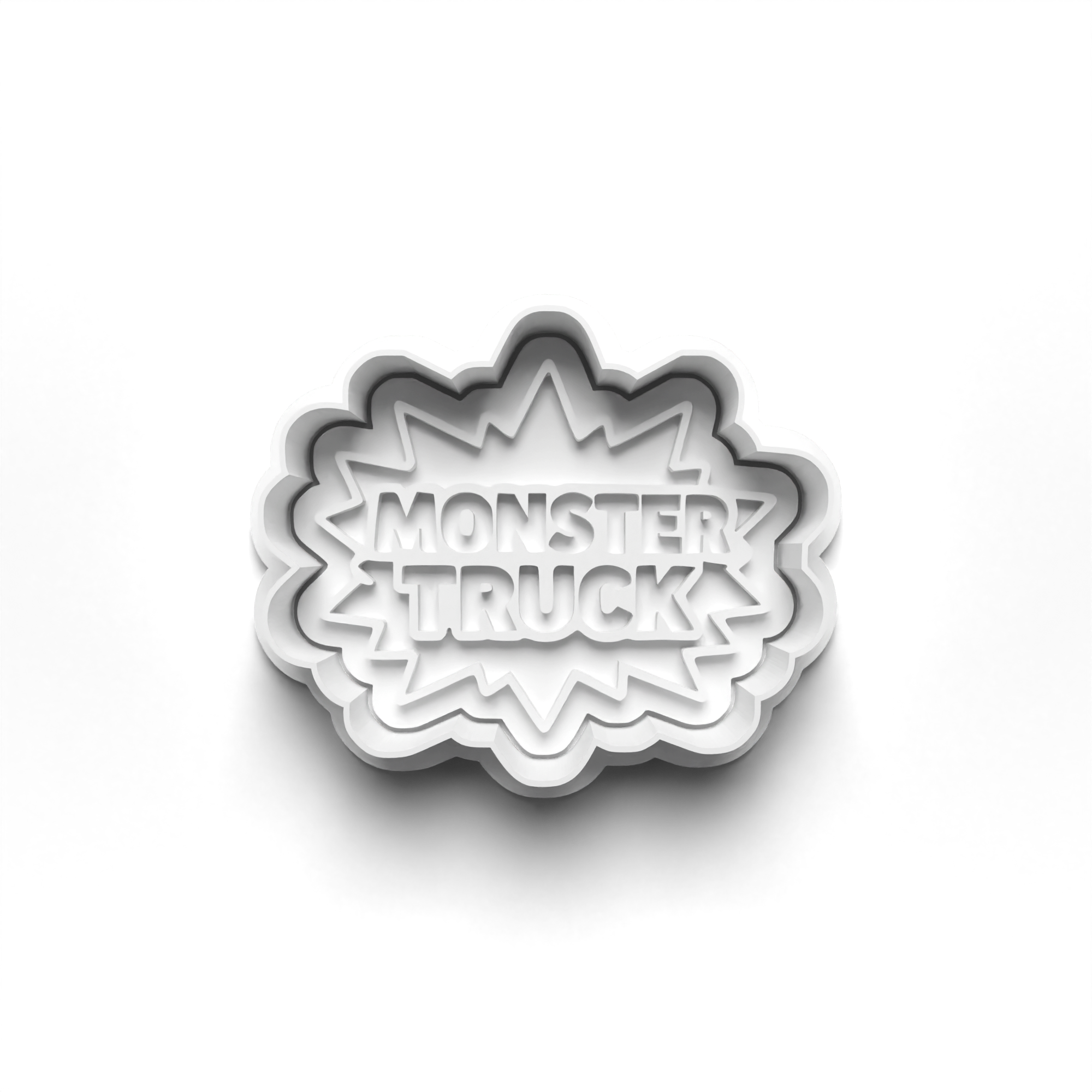 Monster Truck Text Cookie Cutter & Stamp Mockup