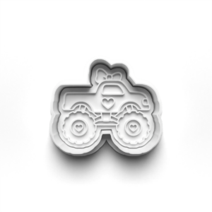 Girly Monster Truck Cookie Cutter & Stamp Mockup