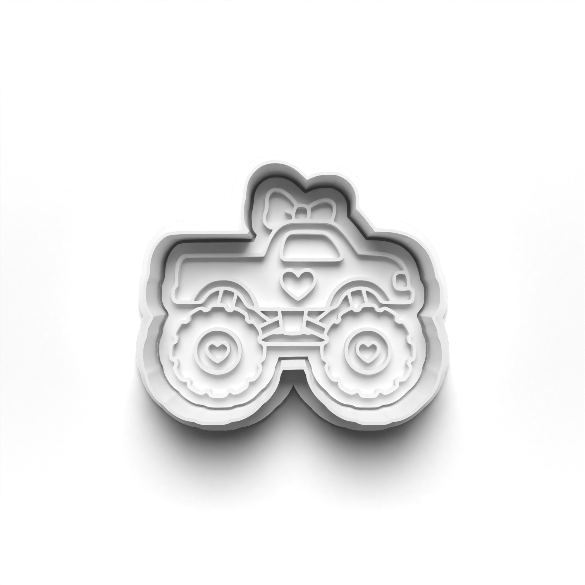 Girly Monster Truck Cookie Cutter & Stamp Mockup