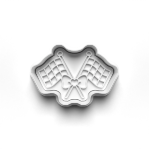 Girly Racing Flags Cookie Cutter & Stamp Mockup