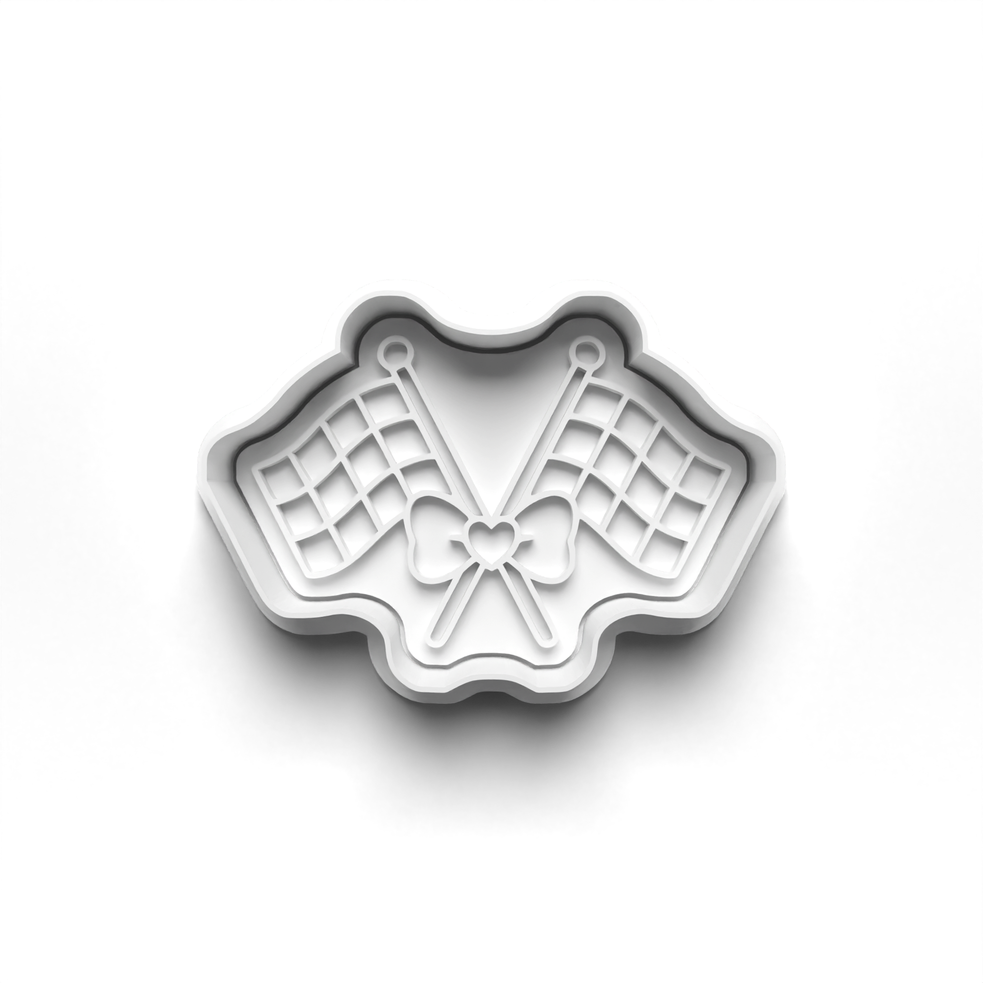 Girly Racing Flags Cookie Cutter & Stamp Mockup
