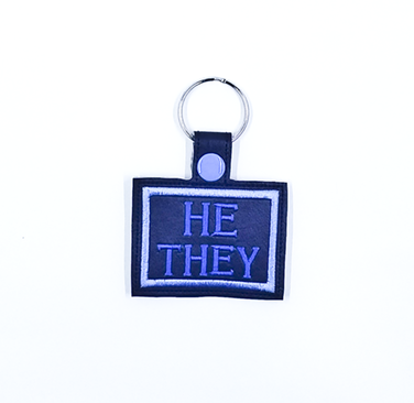 He, They Pronouns Key Fob