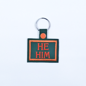 He, Him Pronouns Key Fob