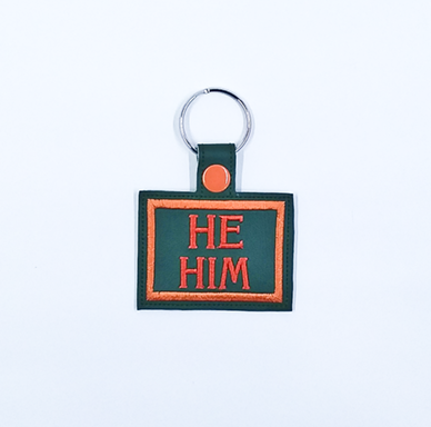 He, Him Pronouns Key Fob