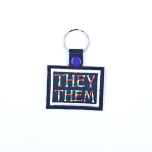 They, Them Pronouns Key Fob