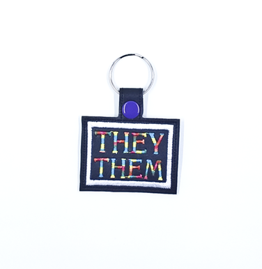 They, Them Pronouns Key Fob