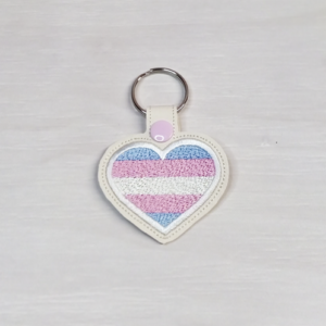 Transgender Heart Key Fob