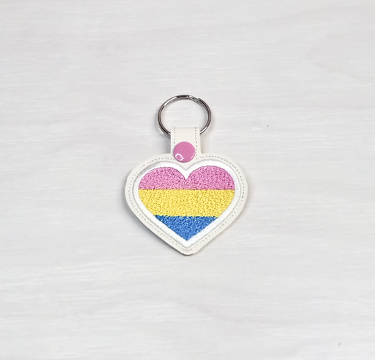 Pansexual Heart Key Fob