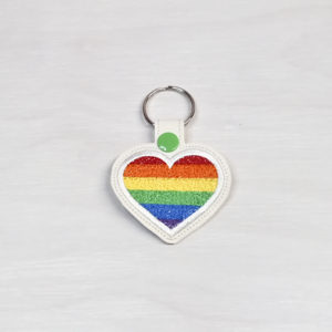 Rainbow Heart Key Fob