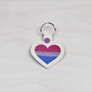 Bisexual Heart Key Fob