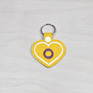 Intersex Heart Key Fob