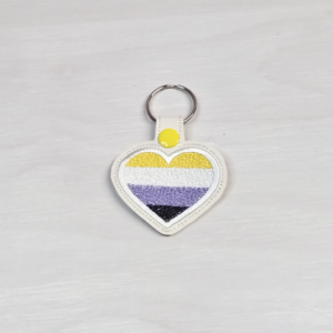 Non-Binary Heart Key Fob