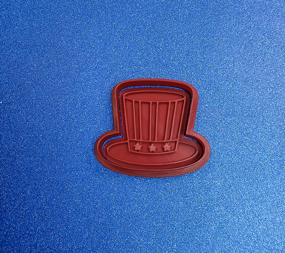 Uncle Sam's Top Hat Cookie Cutter & Stamp
