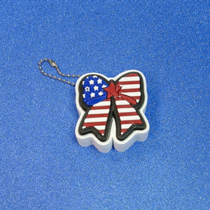 Stars & Stripes Bow Clicker Keychain