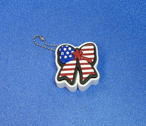 Stars & Stripes Bow Clicker Keychain