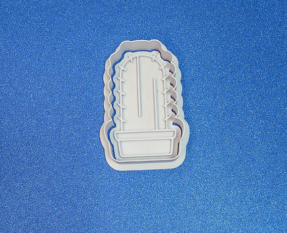 Potted Cactus 3 Cookie Cutter & Stamp