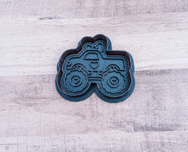 Girly Monster Truck Cookie Cutter & Stamp