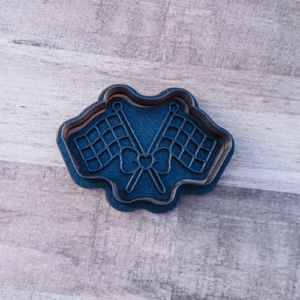 Girly Racing Flags Cookie Cutter & Stamp