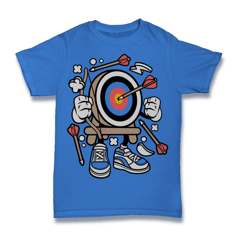 Cartoon Archery Target Character Shirt Mockup