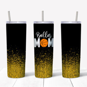 Baller Mom Basketball Tumbler Mockup