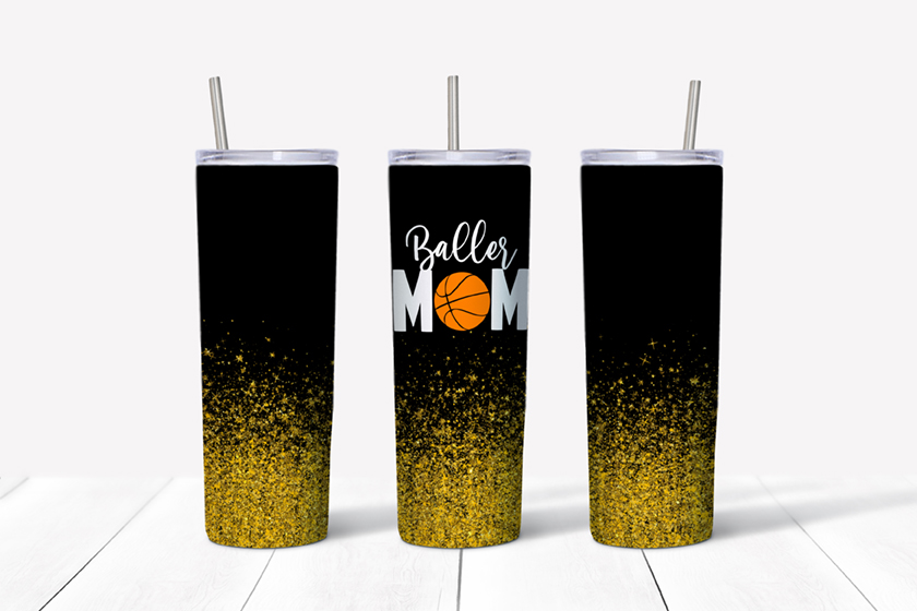 Baller Mom Basketball Tumbler Mockup