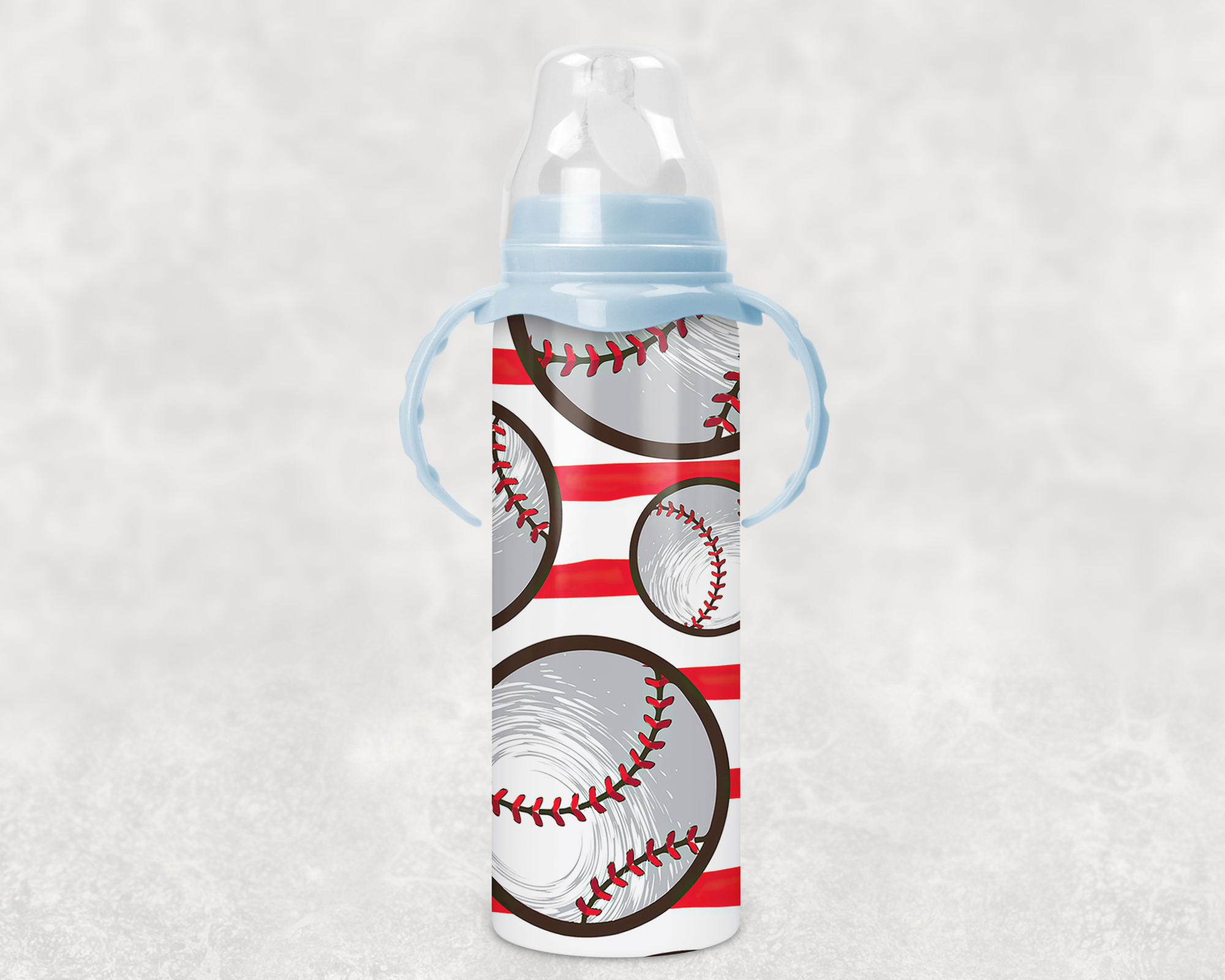 Baseball Pattern Baby Bottle Mockup