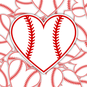 Baseball Heart Sticker Mockup