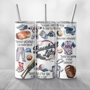 Baseball Life Tumbler Mockup