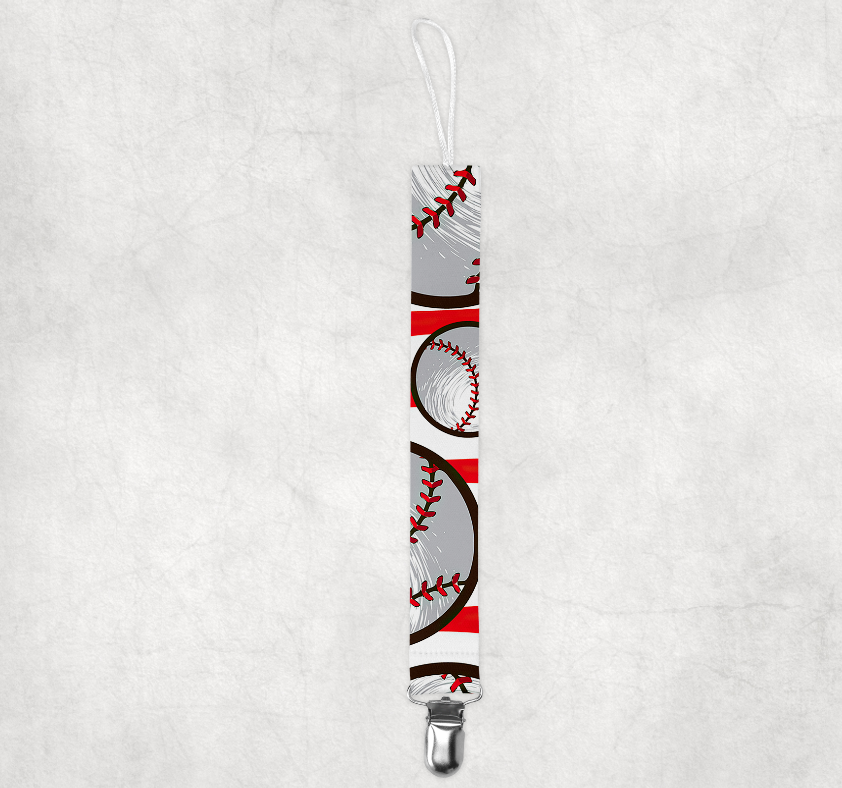 Baseball Pattern Pacifier Clip Mockup