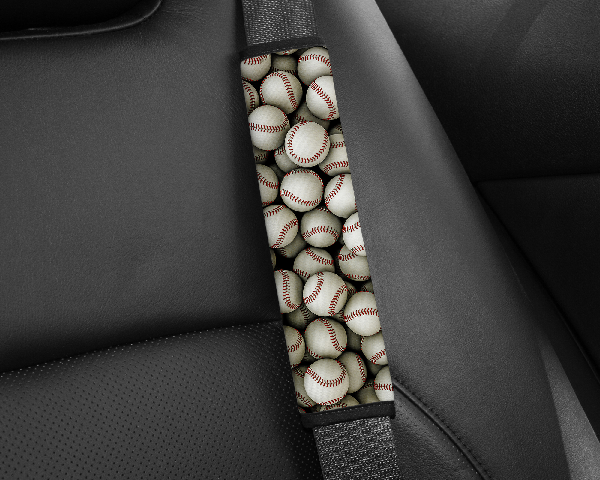 Baseballs Seatbelt Cover Mockup