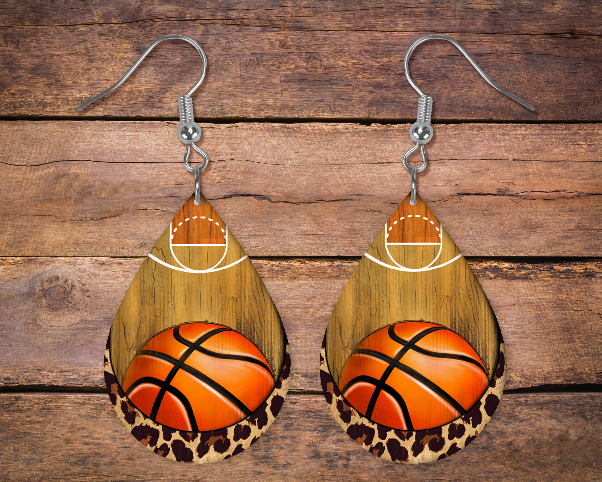 Basketball Court Earrings Mockup