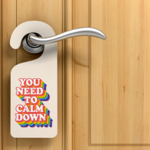 Calm Down Door Hanger Mockup