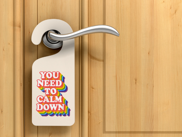 Calm Down Door Hanger Mockup