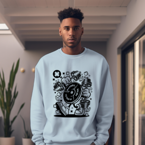 Cartoon Barbell Character Shirt Mockup