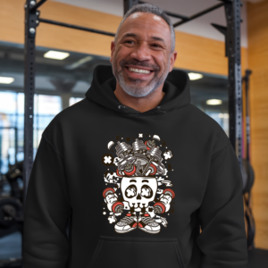 Cartoon Barbell Skull Shirt Mockup