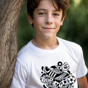 Cartoon Soccer Cleat Character Shirt Mockup