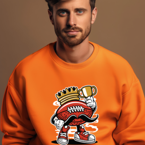 Cartoon Football King Character Shirt Mockup