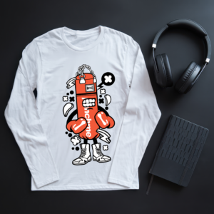 Cartoon Punching Bag Character Shirt Mockup