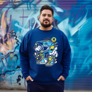 Cartoon Racing Helmet Character Shirt Mockup