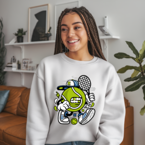 Cartoon Tennis Ball Character Shirt Mockup